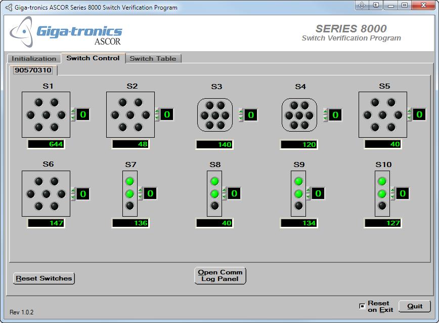 3.2 Main Panel - Switch Control Tab The Switch Control Tab gives the capability to toggle the switch by simply