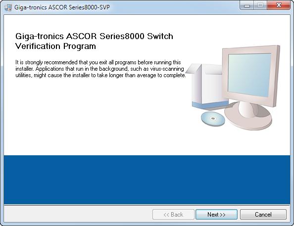 2. Installing Series 8000 GUI Program, I/O and USB Driver The following steps will guide you to install the GUI program for the Series 8000 Switch.