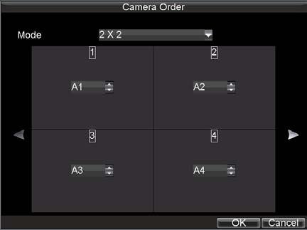 Figure5. Camera Order Settings Operate the following steps to set camera order: 1. Enter the Display Settings menu (Menu > Settings > Display) and click Set in the Camera Order item. 2.