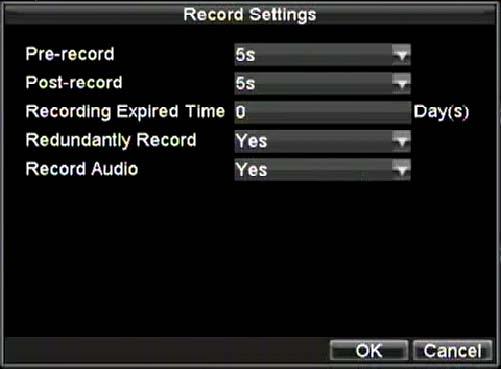 Figure12. Additional Record Settings 11. Set Redundantly Record to Yes. 12.