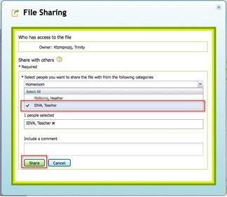 Clicking on a teacher s name will select that teacher for the sharing list in the box below You can select one or multiple teachers To deselect a teacher, click the X next to their name Repeat Step 4