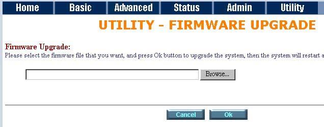 4.5.4 Upgrade You can upgrade the gateway using the upgrade function. Press Upgrade in UTILITY.