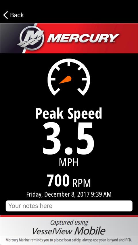 The Peak Speed, and Add a Moment screens are static, they are updated only when the screens are not