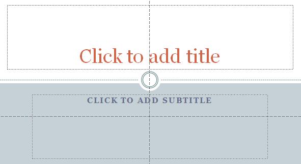 Entering Slide Text A new presentation starts with one blank title slide