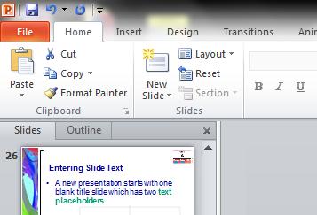 Adding a New Slide It is easy to add a new slide to your presentation You can choose among NINE slide layouts A Slide Layout