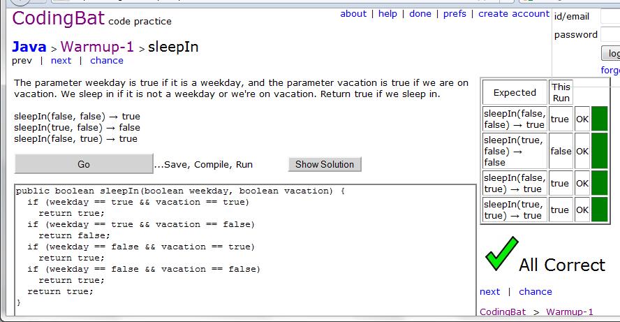 Method 9 - sleepin Every combination is represented, and the method works.