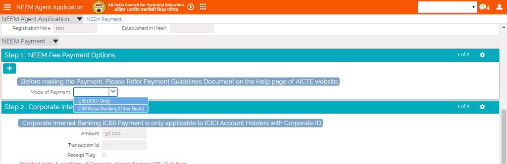 You will be redirected to ICICI bank CIB