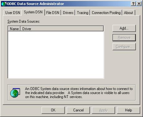 2. Create an ODBC Data Source When installing on a 64 Bit operating system, it is necessary to create an ODBC source in the 32 bit space.