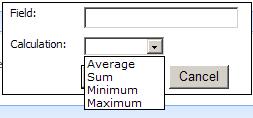 Calculation Description Average Sum Minimum Maximum Averages out the total sum of the subtasks Adds all the subtasks together and displays a total sum Displays the smallest number or date from the