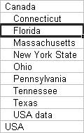Report Navigation This will collapse of Florida (and the rest of the States) to its parent (USA) like this: When the data sorting, ranking and filtering are activated, the Collapse works in column