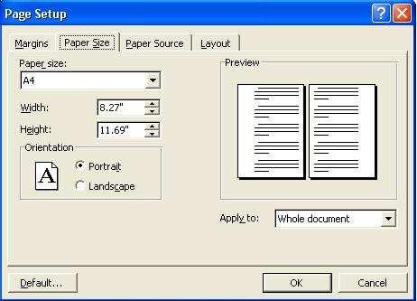 Word Processing 3.4.2 Page Setup You should start each new project after duly thinking about the document s overall design and final appearance.
