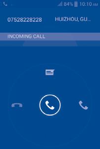 International call To dial an international call, touch and hold to enter +, then enter the international country prefix followed by the full phone number and finally touch.
