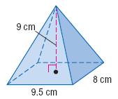 Examples Find the volume of the following pyramids. 1. 2. 3.