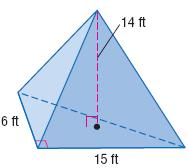 This pyramid has a height of 55.5 feet with base edges of approximately 34.5 feet. What is the volume of the pyramidion?