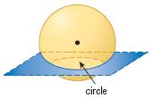 If the circle contains the center of the sphere, the intersection is called a great circle.