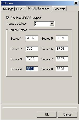 Page: 72 SmartPad LCD Figure 53 Options Window/MRC88 Emulation Programming SPLCD for MRC88 Functionality Once the SPLCD has been configured for MRC88 Keypad Emulation, you can point any GTL on the