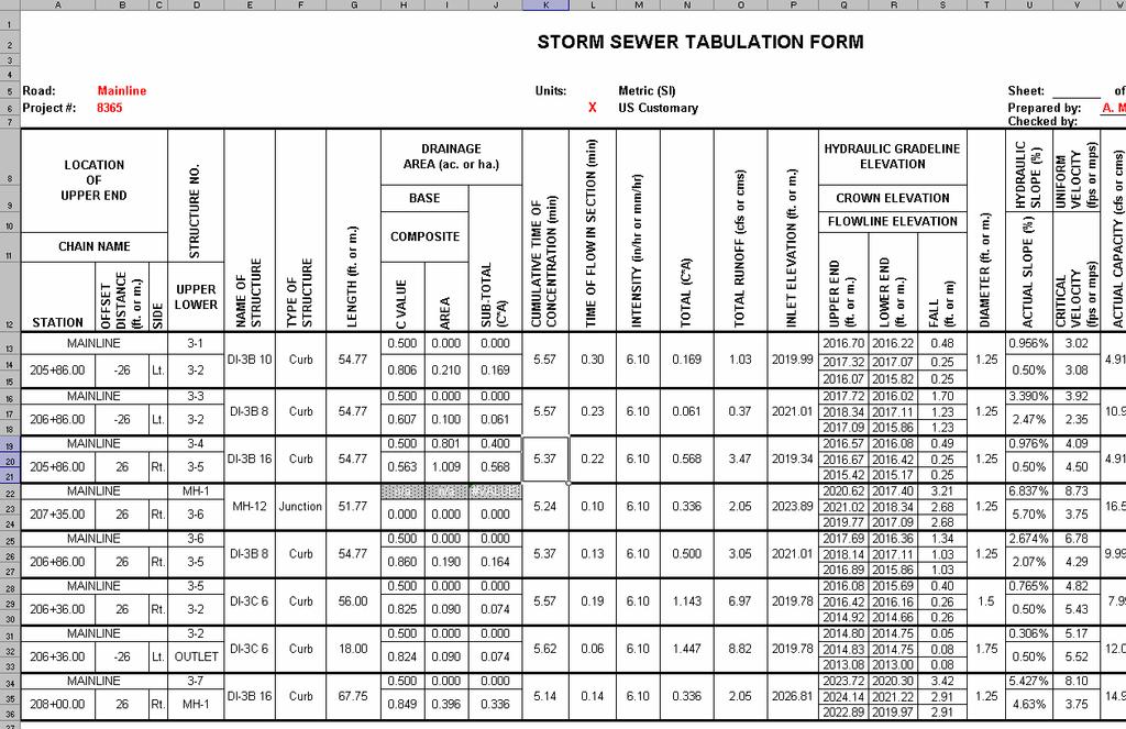 Create VDOT Storm Calculation Sheet Step 9. Step 10. Provide a name for the new storm tabulation Excel spreadsheet: Storm.