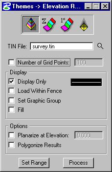 Analysis Tools Themes Tool Step 1. Select the Themes icon from the Analysis tool box to invoke the dialog box depicted below. Step 2. Ensure that all graphic elements are fit in View 1. Step 3.