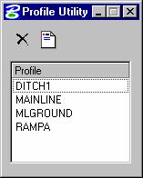 Select the profile DITCH1 and press Print. Review the profile information in the COGO output display window.