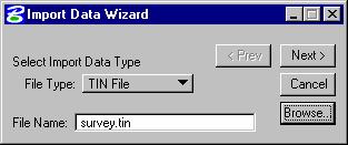 Step 3. We will now begin with the Import Data Wizard. Select the TIN File as the Import Data Type option as shown in the dialog.
