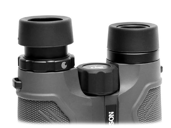 Focusing your binoculars: Most binoculars have a center focus wheel and an independent right diopter eyepiece to account for small differences in the strength of each eye.