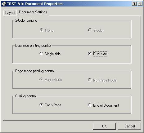 Select "Dual side" on the "Dual side printing control" below and click "OK" to quit this screen.