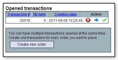 You must then click on the Create new order button to create your order.