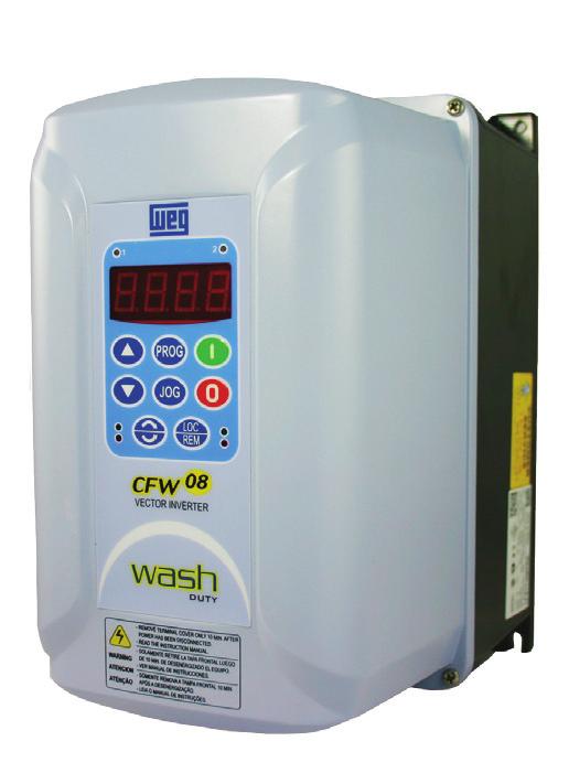 CFW08 WASH The WEG CFW08 WASH Series is a redesign of our successful uline VFDs. Engineering improvements have produced one of the most compact and full featured microdrives in the marketplace.
