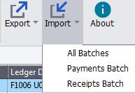 On both the transactions that have been split will show Exporting and Importing batches Batches can be exported to Excel from within Bank Manger Changes can be made in Excel, save the changes and