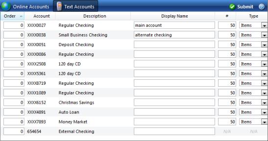 Chapter 5: Preferences text banking. You must enroll in text banking via Mobile Preferences in order to view the Text Account grid. To set account preferences: 1.