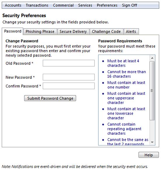 Chapter 5: Preferences Changing your Password To change your password: 1. Click the Password tab. 2. Enter your old password. 3. Enter and confirm (re-enter) your new password.