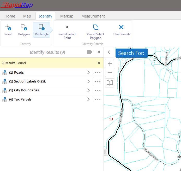 Opens the GIS Division s webpage with additional pdf maps that you download and print. Identify Tab ENHANCEMENTS MADE TO THIS FEATURE Identify data at a particular point anywhere on the map.