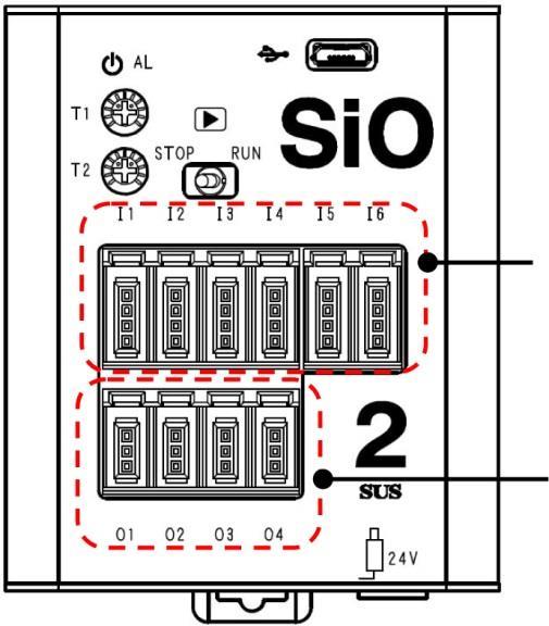 3.5.2 Input and Output connectors (SiO2/SiO2PNP) Input connector I1 to I6 37216-62M3-004PL<3M>, 37208-62A3-004PL<3M> Output connectors O1 to O4 37212-62M3-003PL<3M> Connector I/O Signal Name