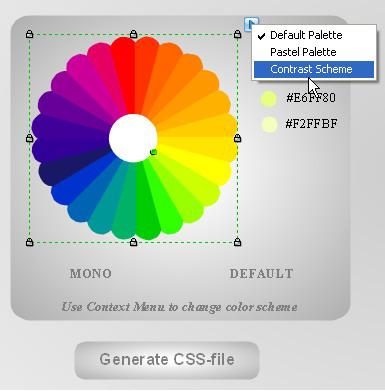 Find Color Solution 1. Open the ConceptDraw WebWave control panel from the File menu and choose Use Gamut Color Selector. 2.