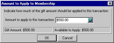 The Gift screen appears. 18. Enter the appropriate gift information.