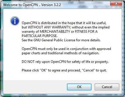 possible.) I can now close this explorer window, and eject the CD. Now we want to start OpenCPN.