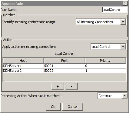 Processing Action Select the Continue processing action. The following image shows an example of the connection rule: 12.