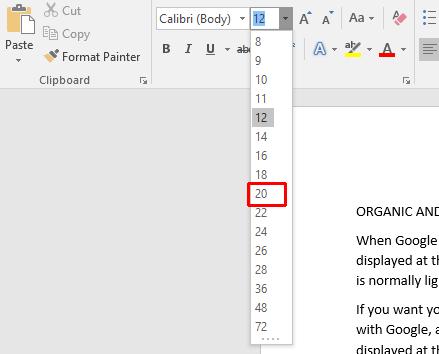 WORD 2016 FOUNDATION Page 47 Decrease and Increase font size icons Experiment with selecting text and then clicking on the Decrease Font Size and Increase Font Size icons.