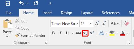 Subscript and superscript Sometimes you need to display a character above or below the normal text line. Superscript refers to characters displayed above the normal line.