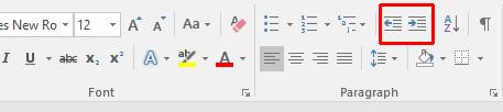 TIP: Each time you click on the Increase Indent icon, the paragraph is indented further to the right.