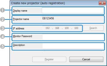 The application displays a list of network projectors that allow firmware updates using EasyMP Network Updater.