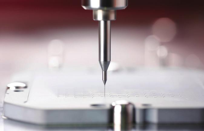 Mechanical drilling allows diameters down to 40 µm whereas laser drilling even results in diameters down to 30 µm.