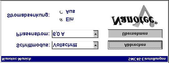 At "Port number", enter the number of the COM port to which you connected the control. Click on Apply with the mouse to save the new address and return to the main user interface.