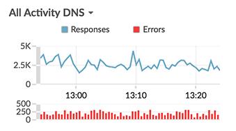 Based on these dashboard charts, the network throughput appears okay. Next, we should investigate our DNS servers.