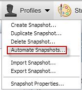 Automated Profile Snapshot Snapshot also provides the ability to automate Asset and Profile Snapshots. This new feature allows you to schedule an automated Profile Snapshot.