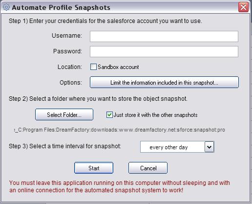 In order to utilize this feature, you must leave this application running on the computer without sleeping (screen savers or sleep mode) and with a strong online internet connection for the automated
