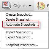 Automated Snapshot Creation Snapshot allows you to create an Automated Snapshot of your Objects and dictate when you want to create this Snapshot.