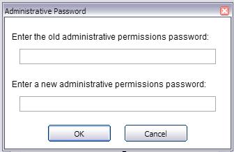 Once selected, the Administrative Password dialog box will appear prompting the user to enter