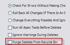 The push options are similar to the Delete Assets dialog except for deleting instead of pushing. One additional push option was added replacing the Data Transform option.
