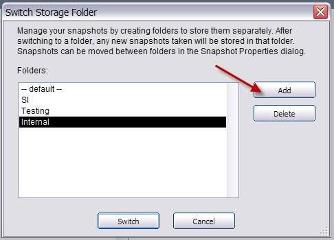Here a user can either select the default storage folder, select a different folder and also create new folders. 3.